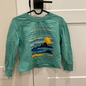 Patagonia Kids Teal Long Sleeve with Mountain Graphic